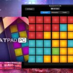 Beatpad for PC showing music production interface with sound controls.